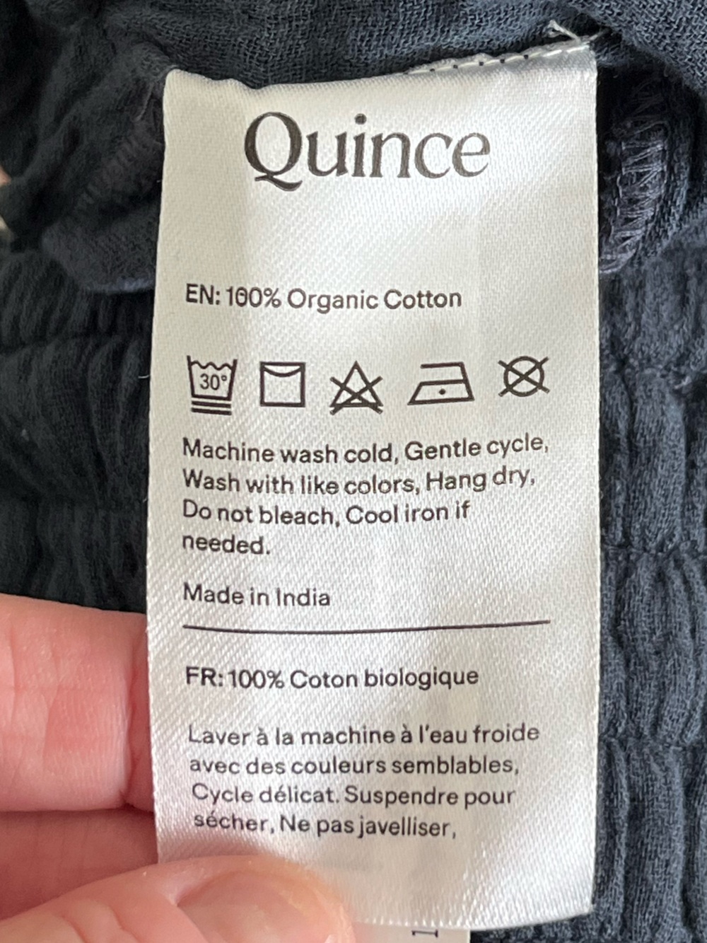 NWT Quince Women’s Organic Cotton Indigo Blue Wide-Leg Jumpsuit Size Large - Picture 9 of 11